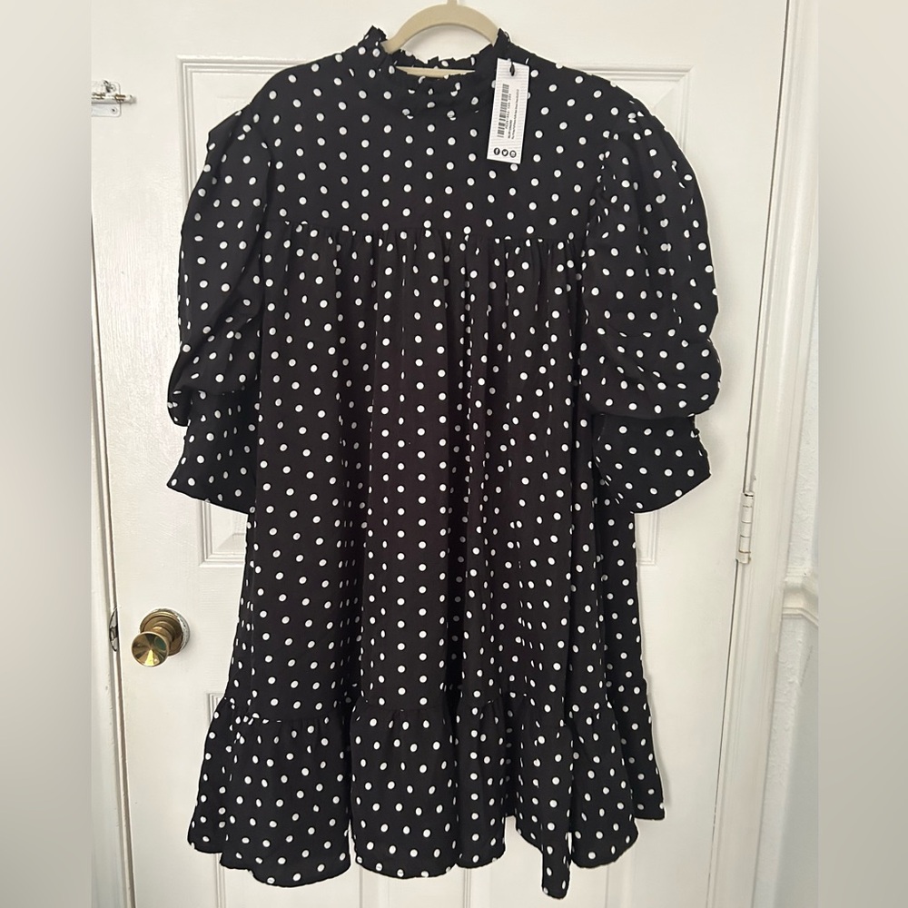 Black Polka Dot Women's Dress